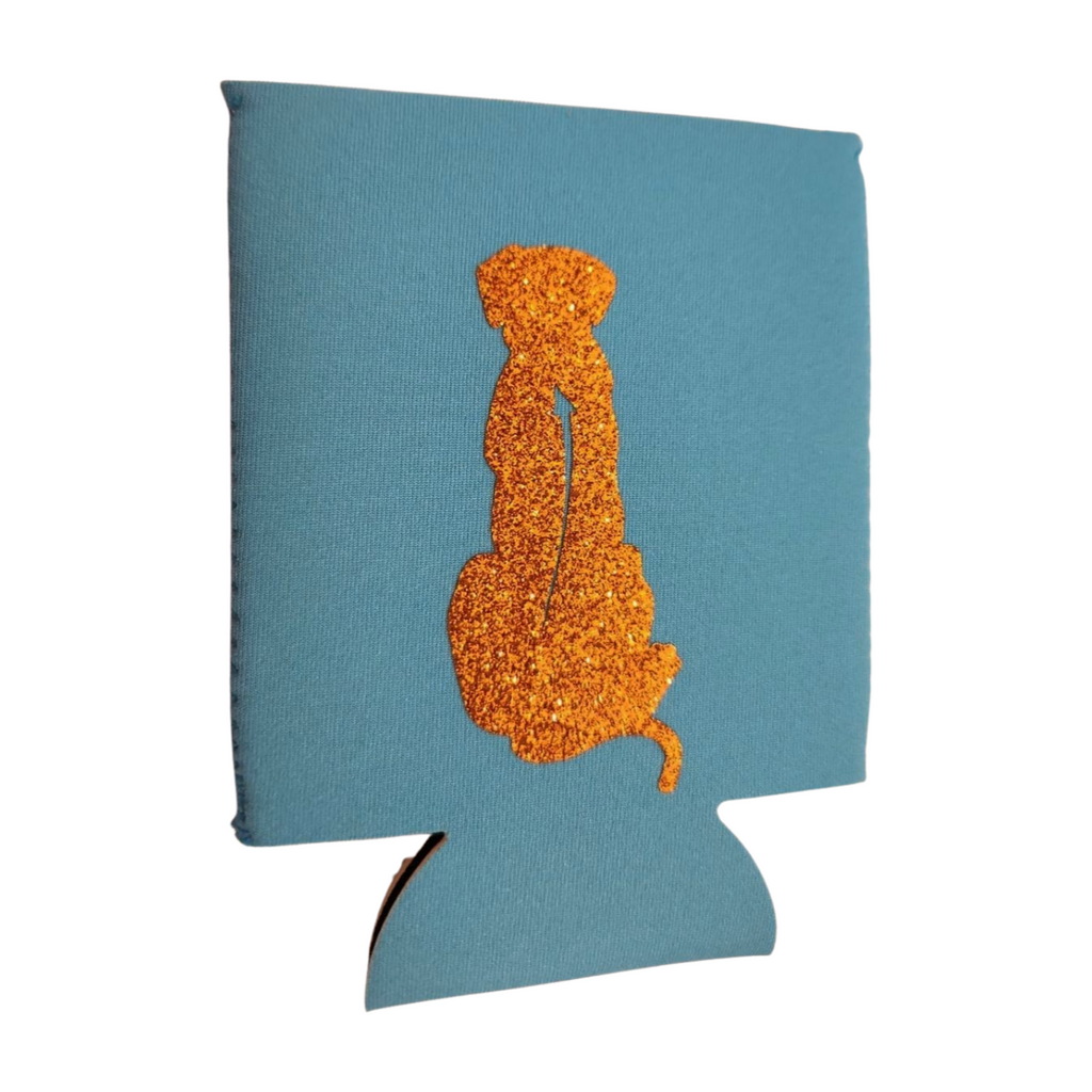 Light blue double sided Ridgeback stubby holder with gold embellishment - Side B